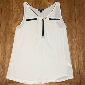 White sleeveless blouse